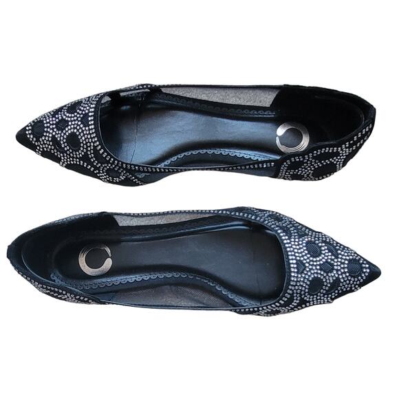 Women's Journee Batavia Pointed Toe Flat Black Synthetic/Mesh Fabric Size 7 - Picture 2 of 7